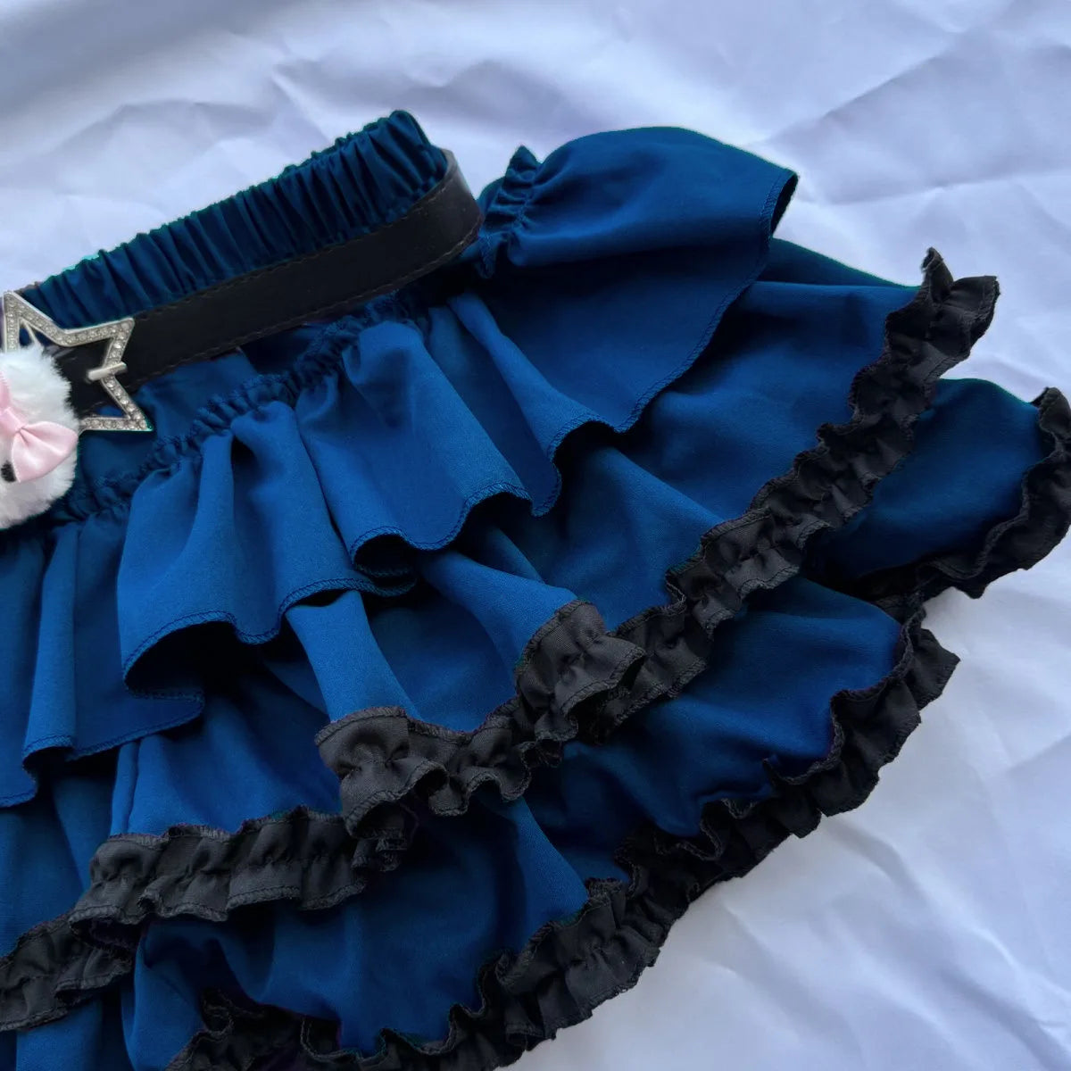 Sweet subculture punk mini skirt for women, Y2K Gothic high waisted A-line short skirt, cute girl lace skirt