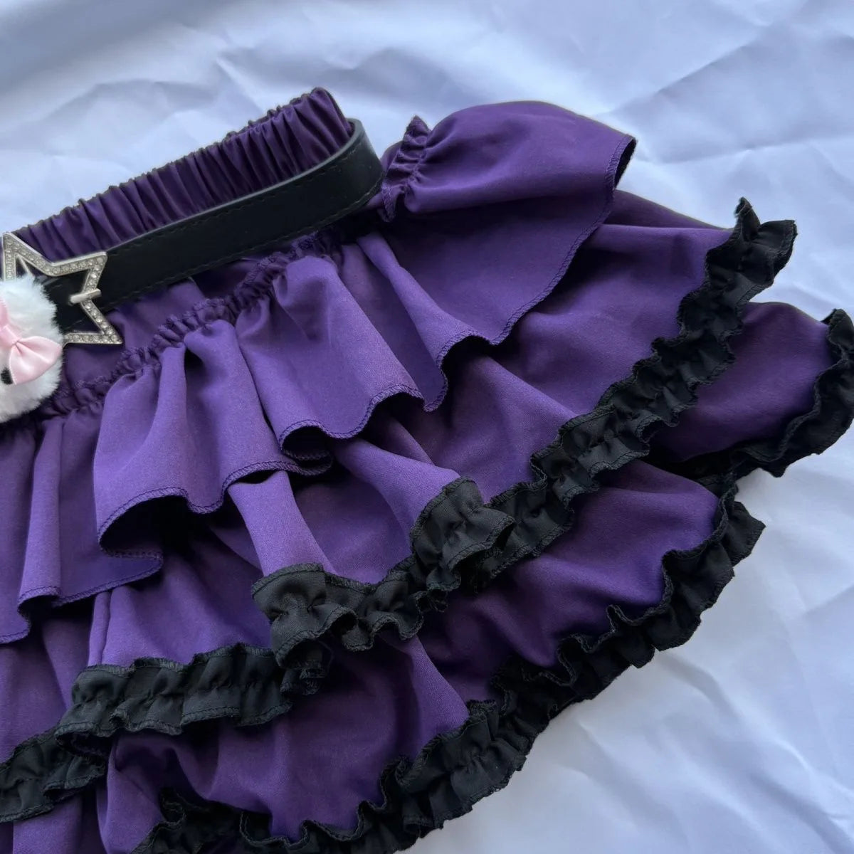 Sweet subculture punk mini skirt for women, Y2K Gothic high waisted A-line short skirt, cute girl lace skirt